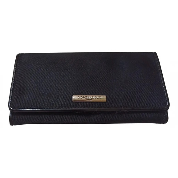 Giorgio Armani Handbags - Vintage/Pre-Owned Giorgio Armani Parfums Long Black Wallet